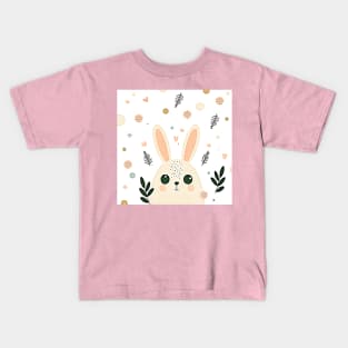 cute easter bunny, Scandinavian graphic style, pastel colors, vintage Kids T-Shirt